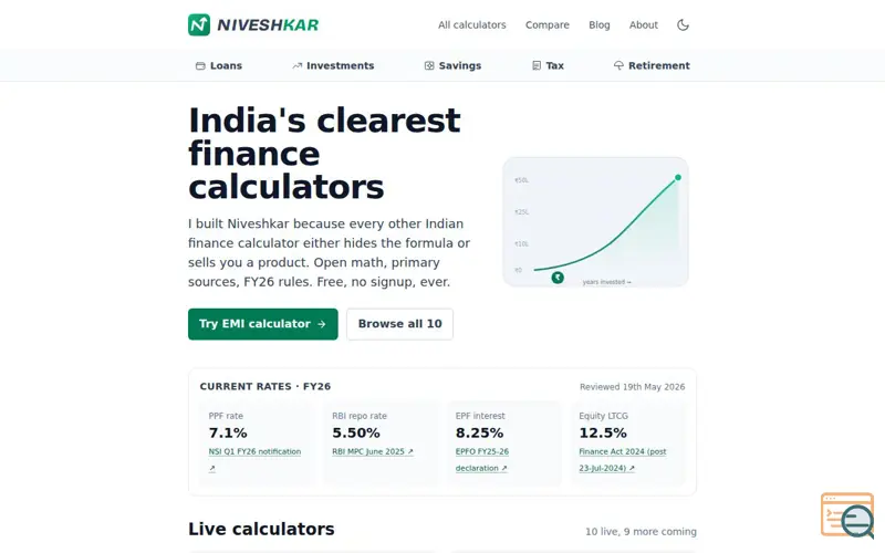 Screenshot of Niveshkar