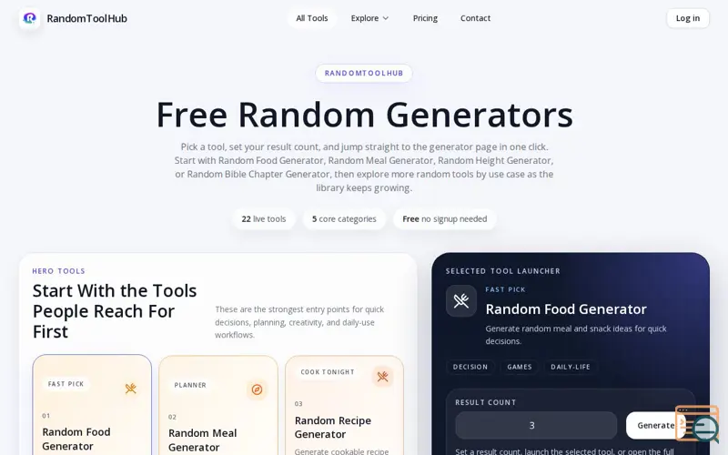 Screenshot of RandomToolHub
