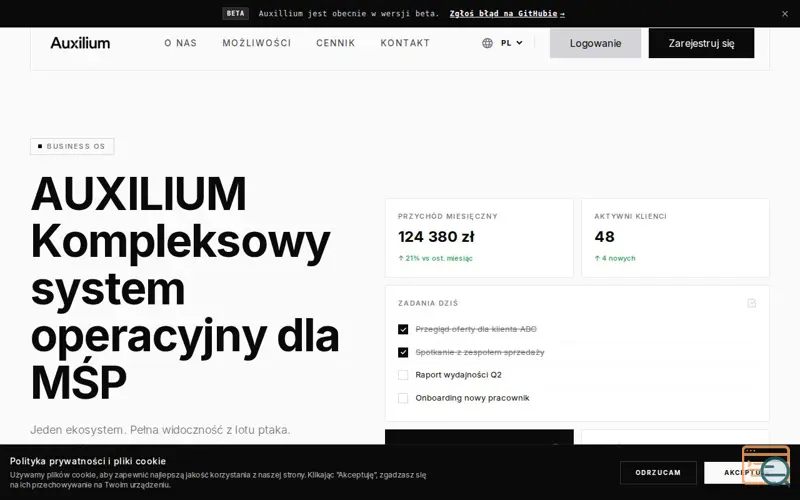 Screenshot of Auxillium - Your business partner