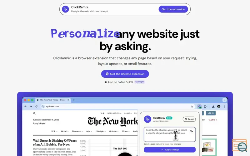 Screenshot of ClickRemix