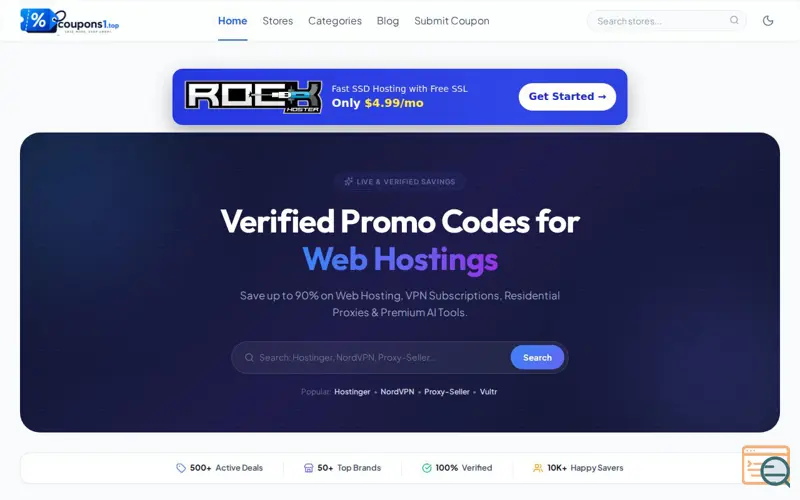 Screenshot of Coupons1.top