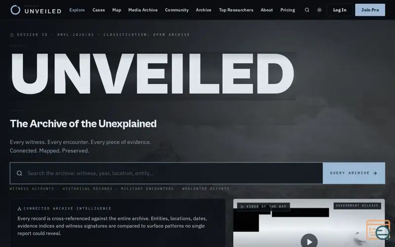 Screenshot of UNVEILED