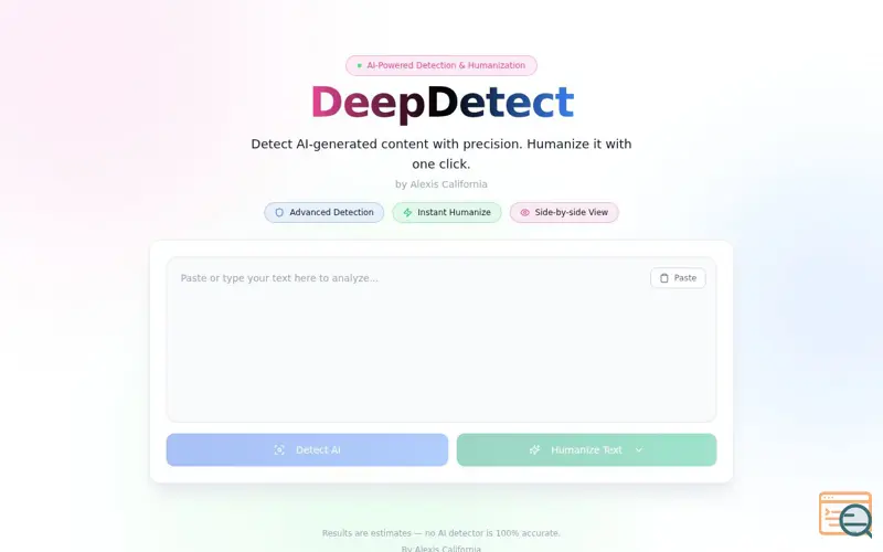 Screenshot of DeepDetect