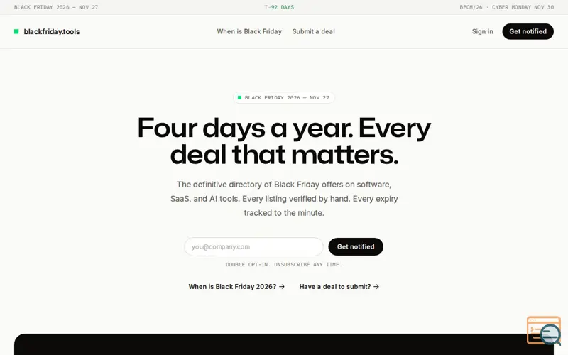 Screenshot of Black Friday is in 91 days