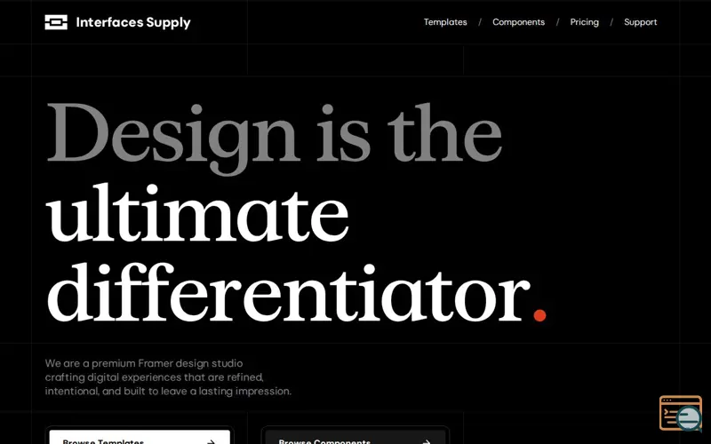 Screenshot of Interfaces Supply