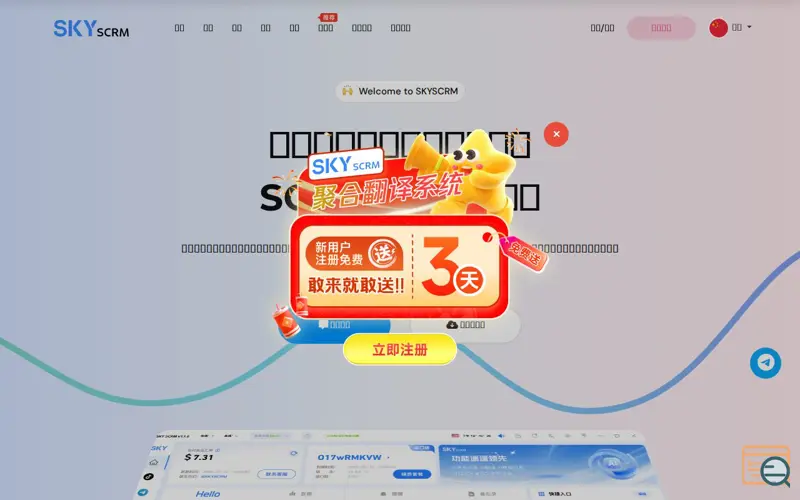 Screenshot of SKY SCRM聚合翻译计数系统