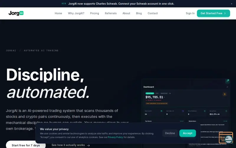 Screenshot of Jorg AI (JorgAI), a launch using TikTok Domain Verification
