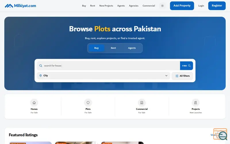 Screenshot of Milkiyat.com, a launch using MapTiler