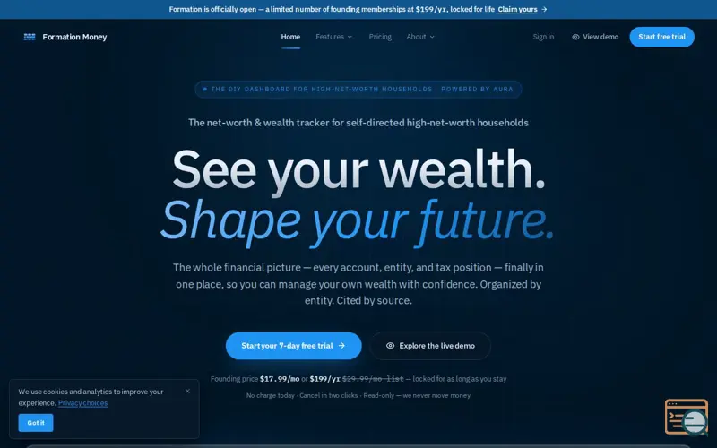 Screenshot of Formation Money