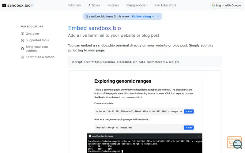Screenshot of Sandbox