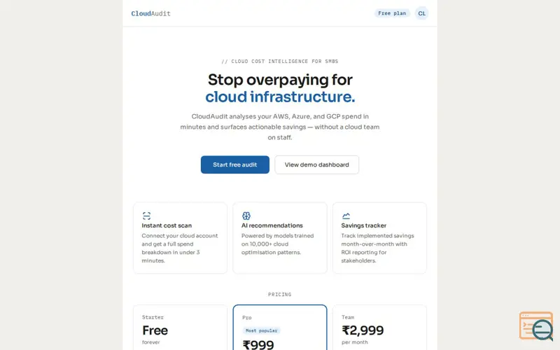 Screenshot of CloudAudit