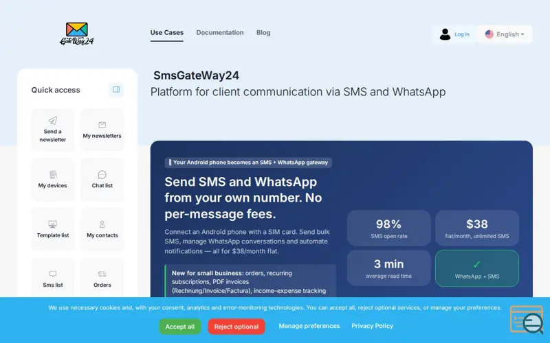 Screenshot of SmsGateWay24