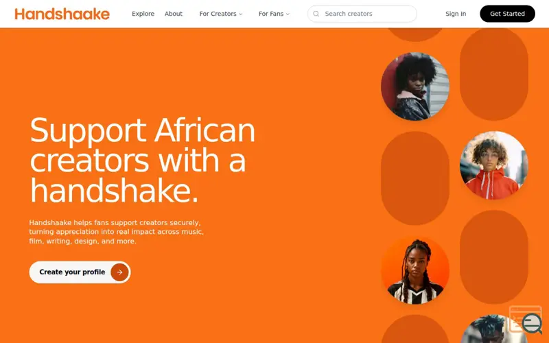 Screenshot of Handshaake