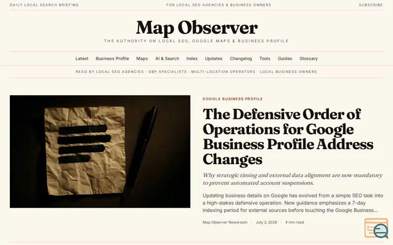 Screenshot of Map Observer