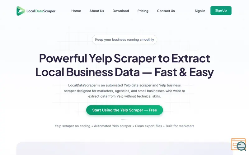 Screenshot of Local Data Scraper