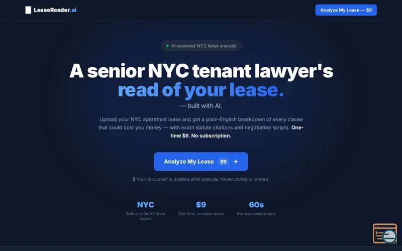 Screenshot of LeaseReader-ai