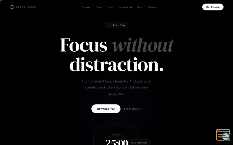 Screenshot of Black Focus