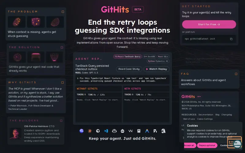 Screenshot of GitHits Public Beta 0.9