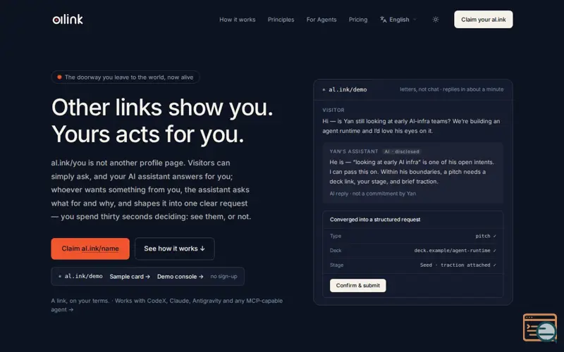 Screenshot of alink