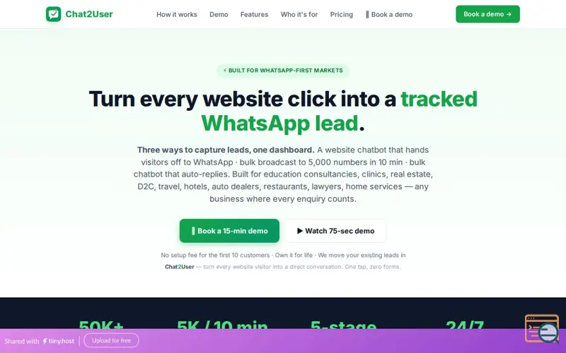 Screenshot of Chat2User