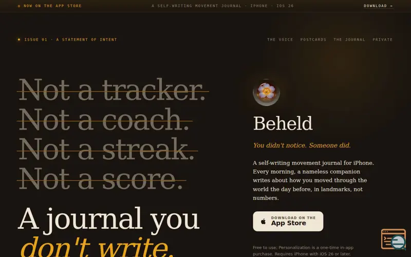 Screenshot of Beheld