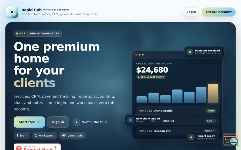 Screenshot of Rapid Hub
