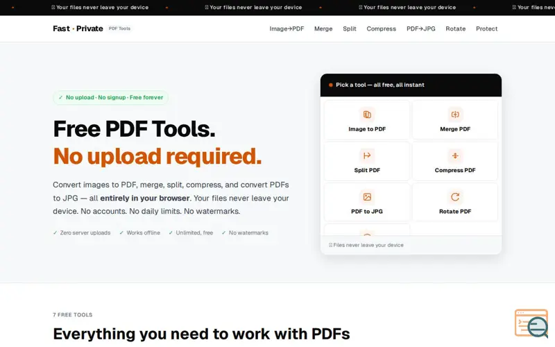 Screenshot of Fast Private PDF Tools