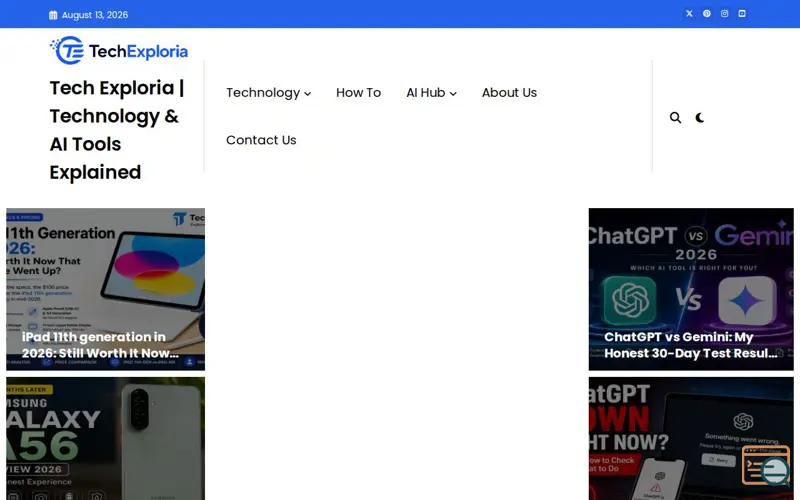Screenshot of Tech Exploria