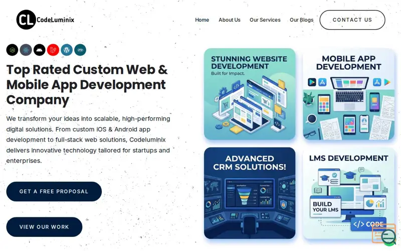 Screenshot of CodeLuminix