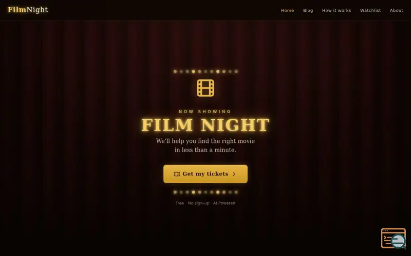 Screenshot of filmnight