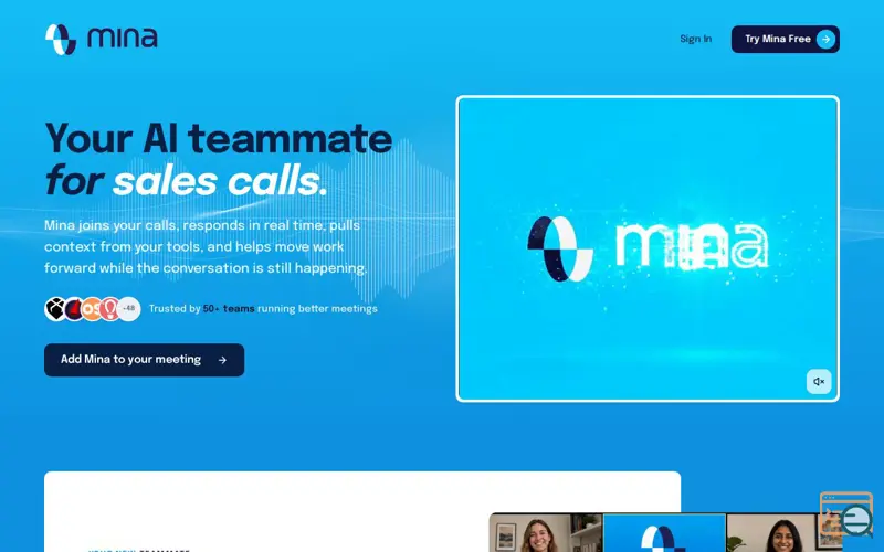 Screenshot of Mina - Meeting Assistant