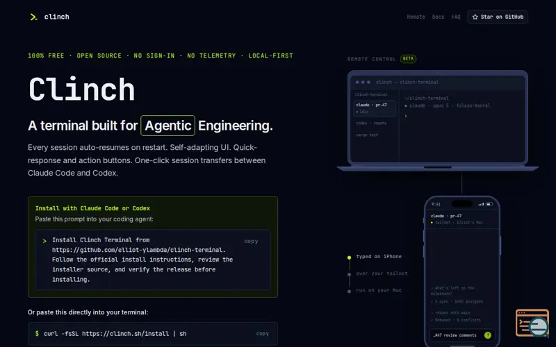 Screenshot of Clinch