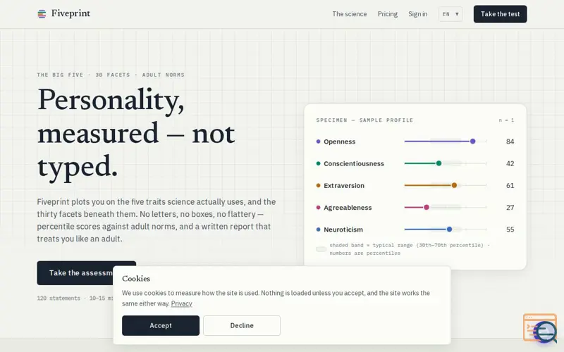 Screenshot of Fiveprint