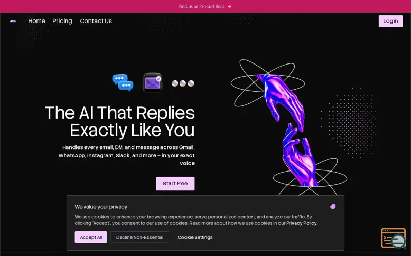 Screenshot of Mae, a launch using Sender