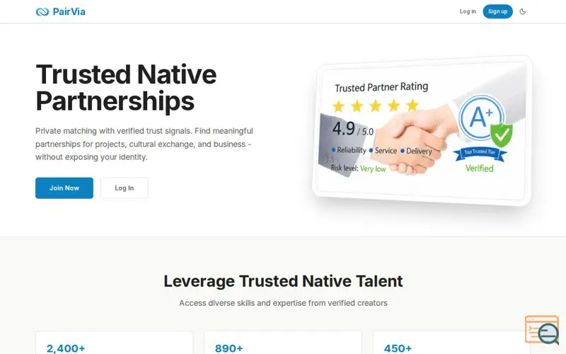 Screenshot of PairVia | PairVia