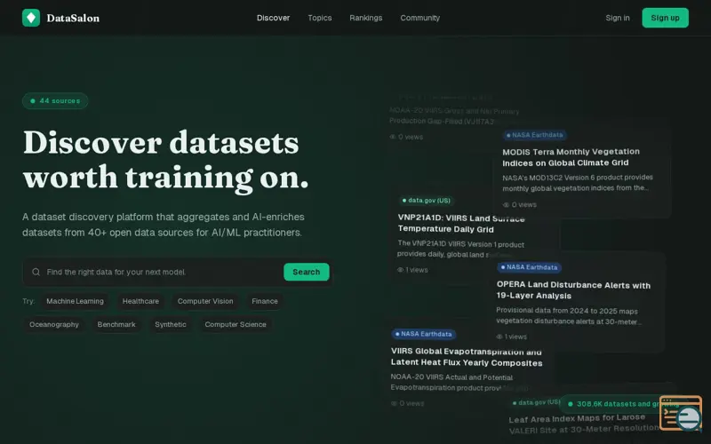 Screenshot of DataSalon.ai