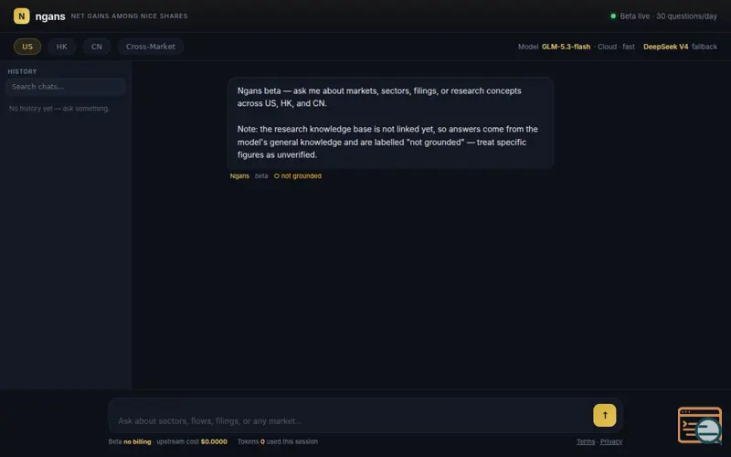 Screenshot of Market Research