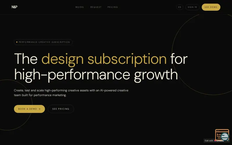 Screenshot of Design subscription for high-performance