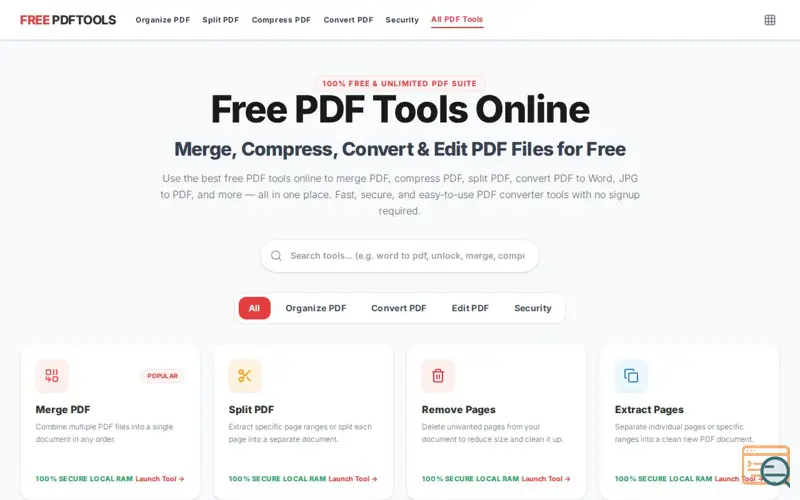 Screenshot of FreePDFTools