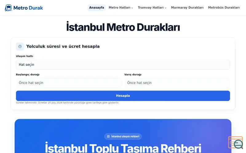 Screenshot of Metro Durak, a launch using Kadence