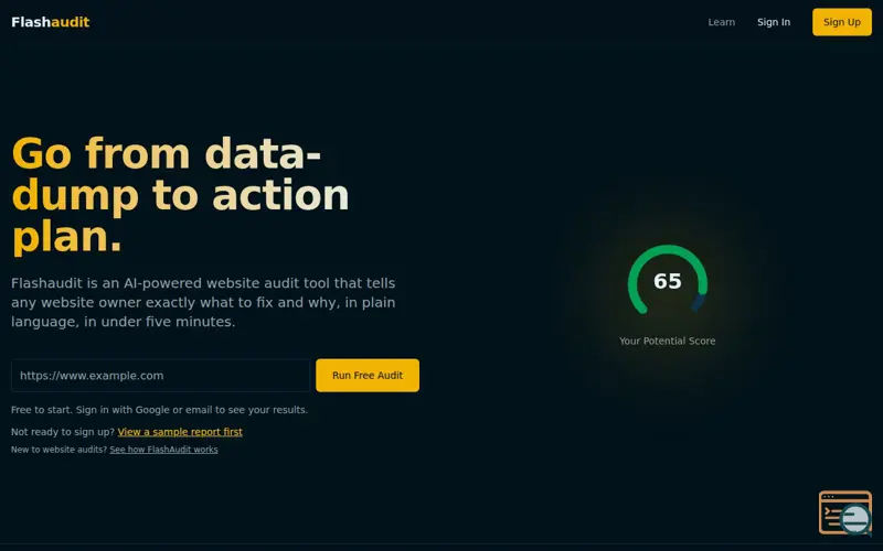 Screenshot of FlashAudit