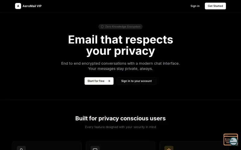 Screenshot of AeroMail VIP