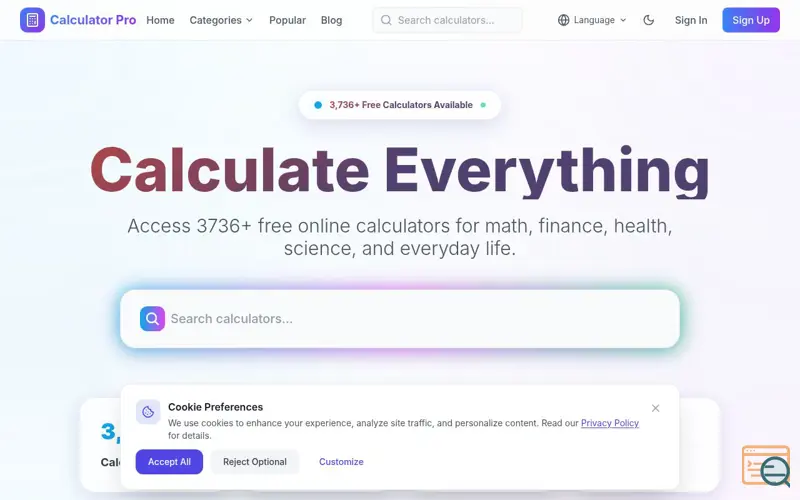 Screenshot of Calculator Pro