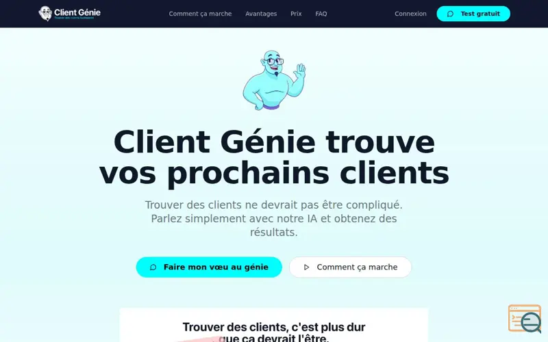 Screenshot of Client Génie