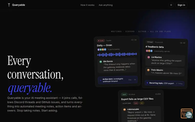 Screenshot of Queryable