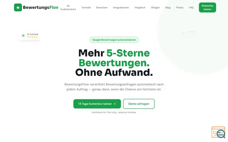 Screenshot of BewertungsFlow