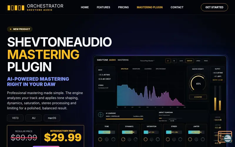 Screenshot of ShevtoneAudio Mastering