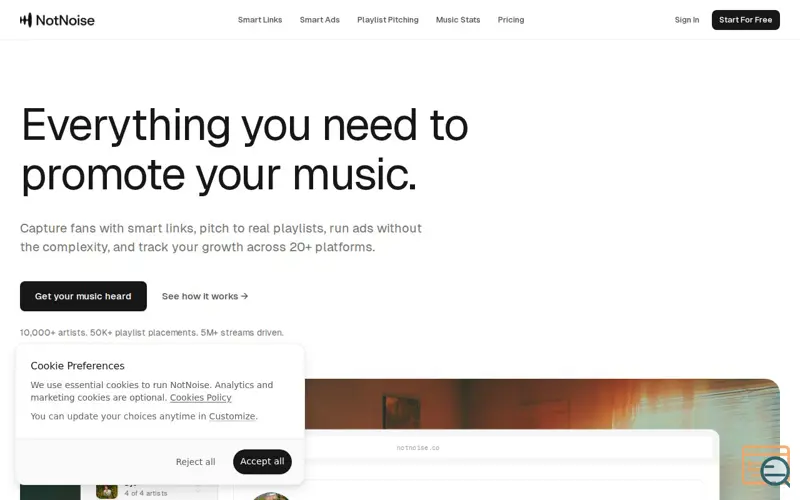 Screenshot of NotNoise