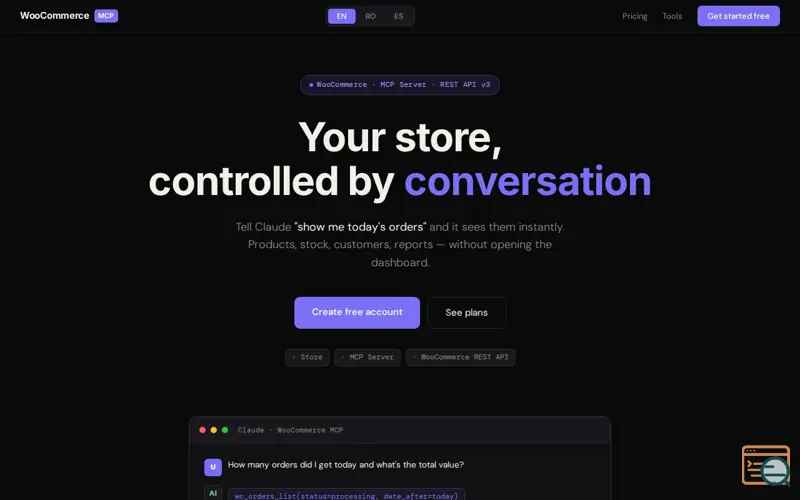 Screenshot of WooCommerce-Claude Store Management MCP