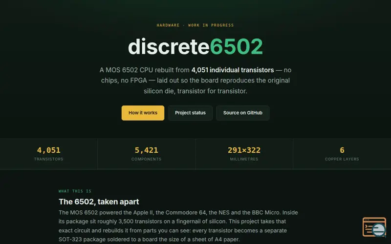 Screenshot of Discrete6502
